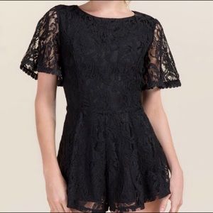 Francesca’s Miami Black Lace Romper